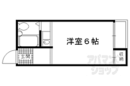 コーポ豊後 2階ワンルームの間取り