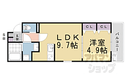 プライムコート伏見醍醐 205 2階1LDKの間取り