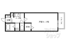 アウドムラ 2階1Kの間取り