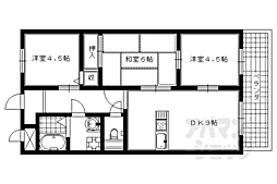 阪急京都本線 西向日駅 徒歩15分の賃貸マンション 4階3LDKの間取り