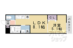 京都地下鉄東西線 椥辻駅 徒歩5分の賃貸アパート 1階1LDKの間取り