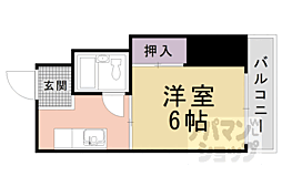 京都地下鉄東西線 椥辻駅 徒歩9分の賃貸マンション 1階1Kの間取り