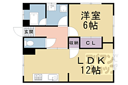 阪急京都本線 東向日駅 徒歩13分の賃貸マンション 1階1LDKの間取り