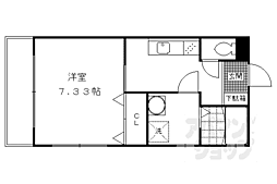 ハピネス藤森 1階1Kの間取り