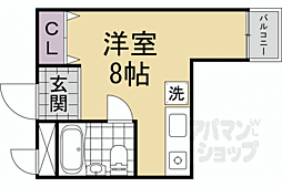 阪急京都本線 長岡天神駅 徒歩3分の賃貸マンション 3階ワンルームの間取り