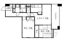 京都地下鉄東西線 椥辻駅 徒歩10分の賃貸マンション 1階2LDKの間取り