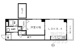 レジデンス雅都 4階1LDKの間取り