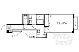 京都地下鉄東西線 山科駅 徒歩5分の賃貸マンション 3階1Kの間取り
