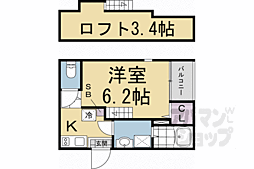Kyo Maison伏見 1Kの間取図画像