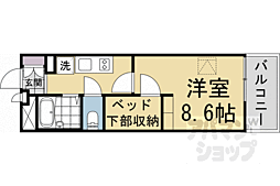 阪急京都本線 西向日駅 徒歩15分の賃貸アパート 2階1Kの間取り