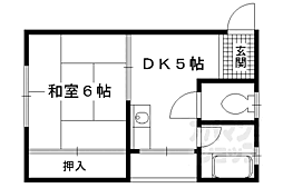 マンション皆栄 1DKの間取図画像