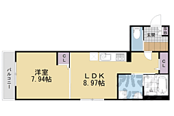 ＫＴＩレジデンス伊勢田 303 3階1LDKの間取り