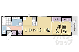 ジュメイラKYOTO2 1LDKの間取図画像