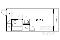 ジュネス深草 1Kの間取図画像