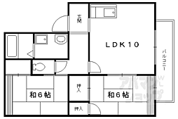 フローラル桃山 2LDKの間取図画像