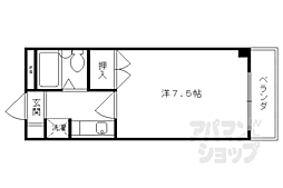 アドバンスナカネ 1Kの間取図画像