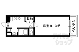 カトル・セゾン 1Kの間取図画像