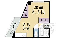 ハイツ東山 1DKの間取図画像