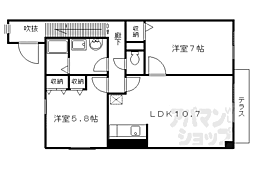 Sun-Silk 2LDKの間取図画像