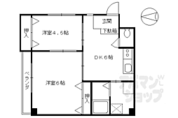 原田マンション 2DKの間取図画像