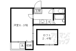 Nスクエア 1Kの間取図画像