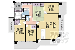 パデシオン山科夢ケ丘 4LDKの間取図画像