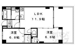 エバー・グリーン宇治 2LDKの間取図画像