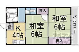 パークレットマンション 2DKの間取図画像