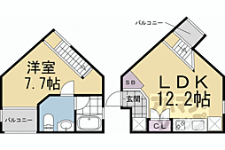 COZY宇治橋 1LDKの間取図画像
