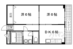 Rose音羽川 2DKの間取図画像