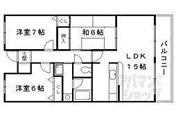 エルシティ桃山御陵 3LDKの間取図画像