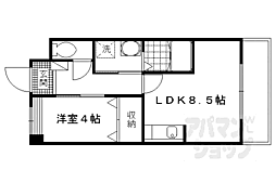レジデンス宗園 1LDKの間取図画像