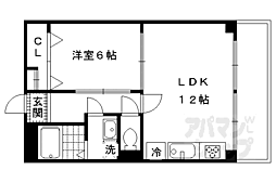 三弘マンション 1LDKの間取図画像