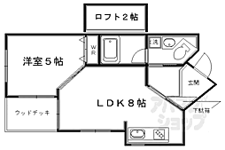 稲荷新風庵 1LDKの間取図画像