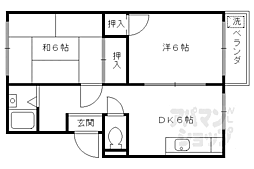 さんぐりーんナガイ 2DKの間取図画像
