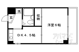 ツーエイトフォービル 1DKの間取図画像