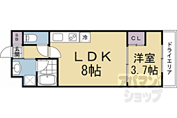 CREDOR伏見桃山 1LDKの間取図画像