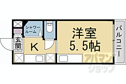 フローレンス伏見 1Kの間取図画像