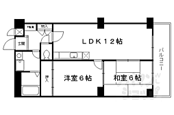 インペリアルパレスリバーサイド 2LDKの間取図画像