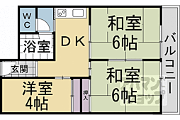 京都市下鳥羽市営住宅 3DKの間取図画像