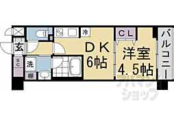 ベラジオ雅び東寺WEST 1DKの間取図画像