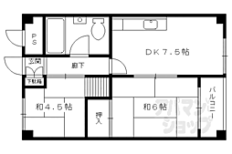 コーポ木の実 2DKの間取図画像