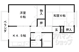 ハイツ鞍ケ谷 2Kの間取図画像