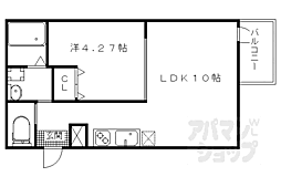 クオーレ2納所 1LDKの間取図画像