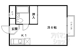 セリバテール若宮 1Kの間取図画像