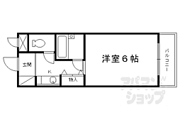 ノアズアーク桃山 1Kの間取図画像