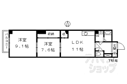 シャトル京都駅 2LDKの間取図画像