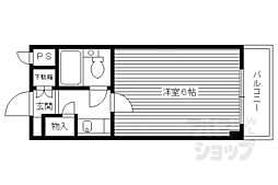イスズベル京都伏見 1Kの間取図画像