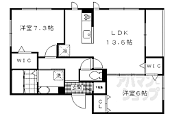 サンフローラ伏見板橋 2LDKの間取図画像