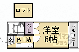 マッハグリーン三室戸 1Kの間取図画像